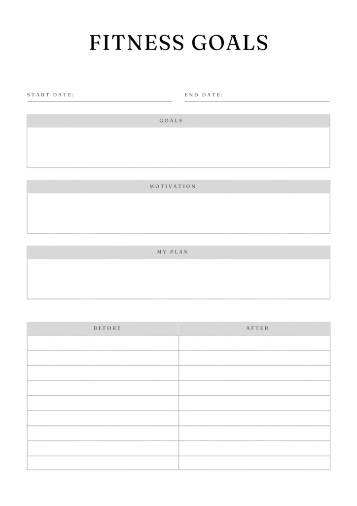 fitness planner