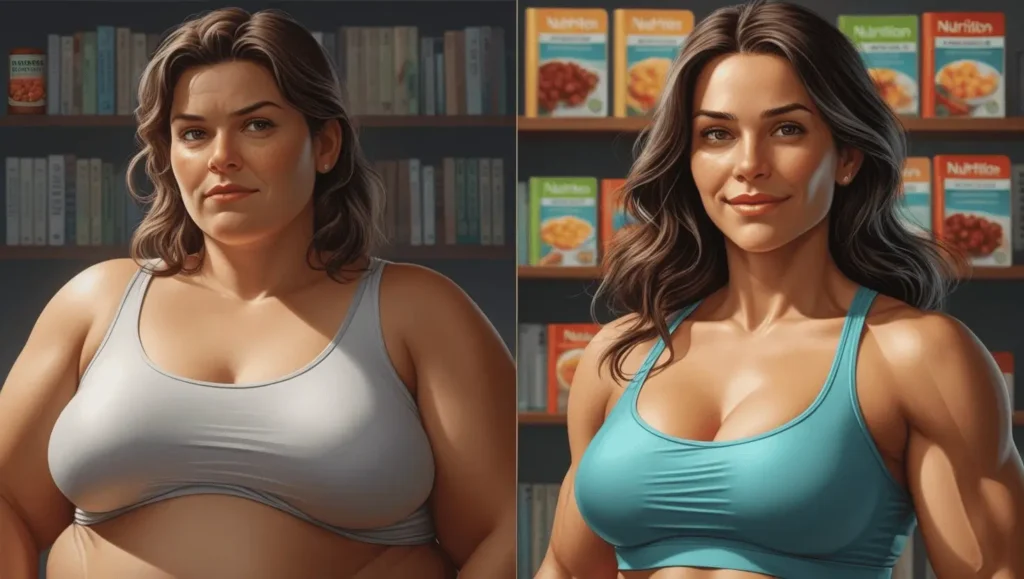 Successful weight loss transformation using nutrition books for weight loss guidance